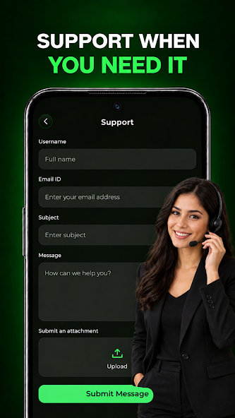 BitXFarm in-app support screen
